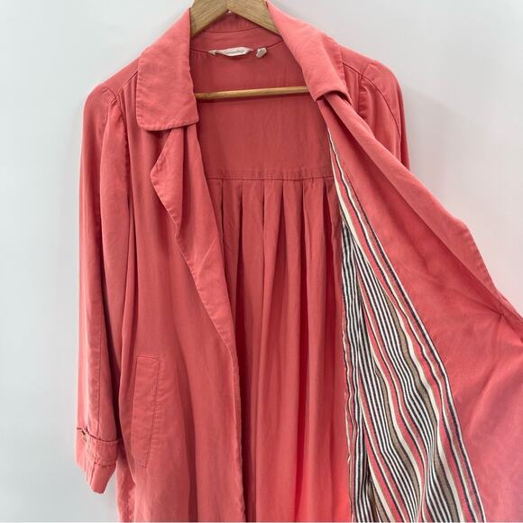 Soft Surroundings 100% Tencel Town & Country Flowy Trench Coat Size Small - Picture 6 of 12